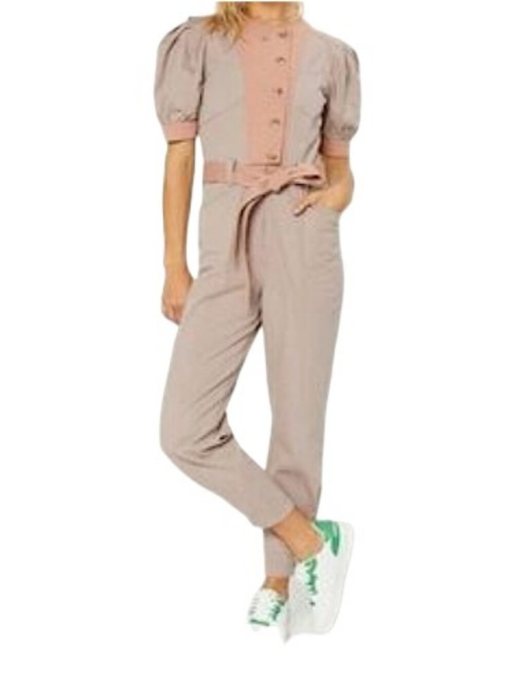 Current Air That Girl Asymmetrical Jumpsuit Mauve Pink XS